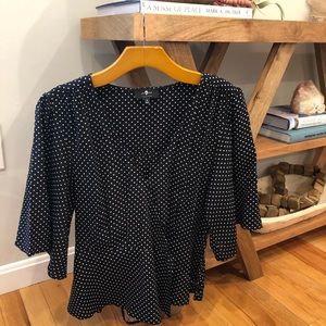 7 for all Mankind Polka Dot wrap Blouse
